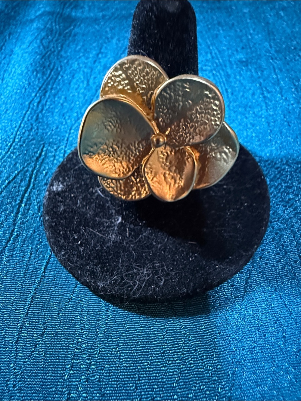 Gold Floral Statement Ring - Women Jewelry